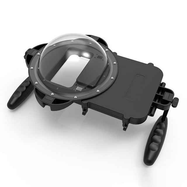 Handheld Diving Housing Case for Dome 4.5-7.0 Inch Phone Universal Smartphone HD Light Transmission Filter Waterproof,1 * Handheld Diving Housing Case,Black