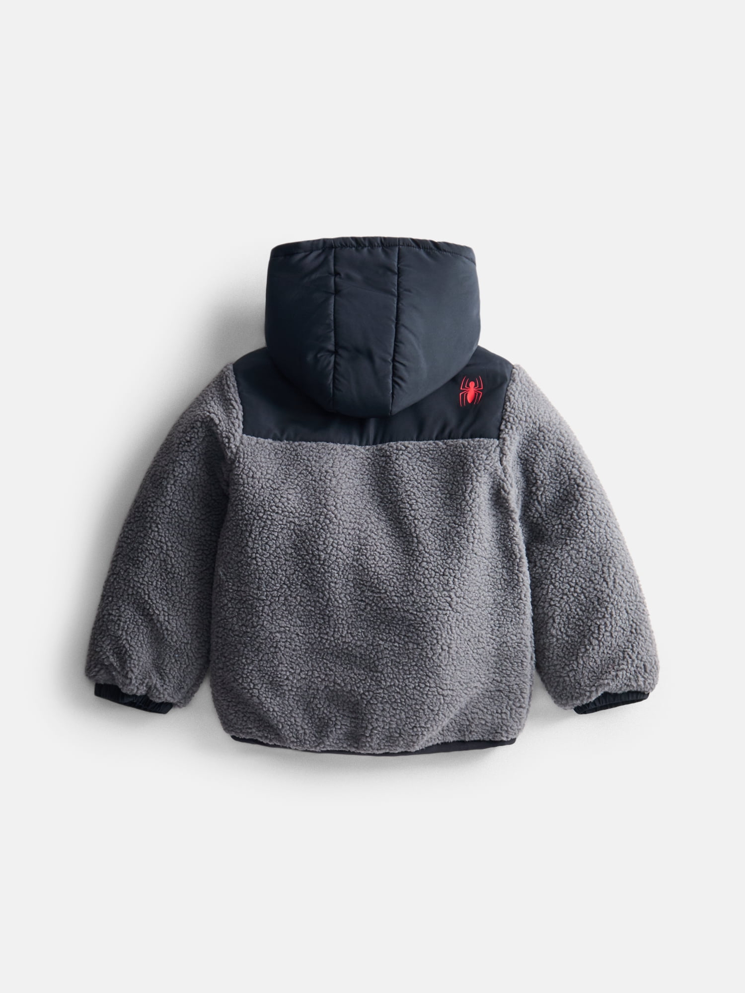 Spider-Man Boys’ Faux Shearling Jacket with Hood, Sizes XS-XL