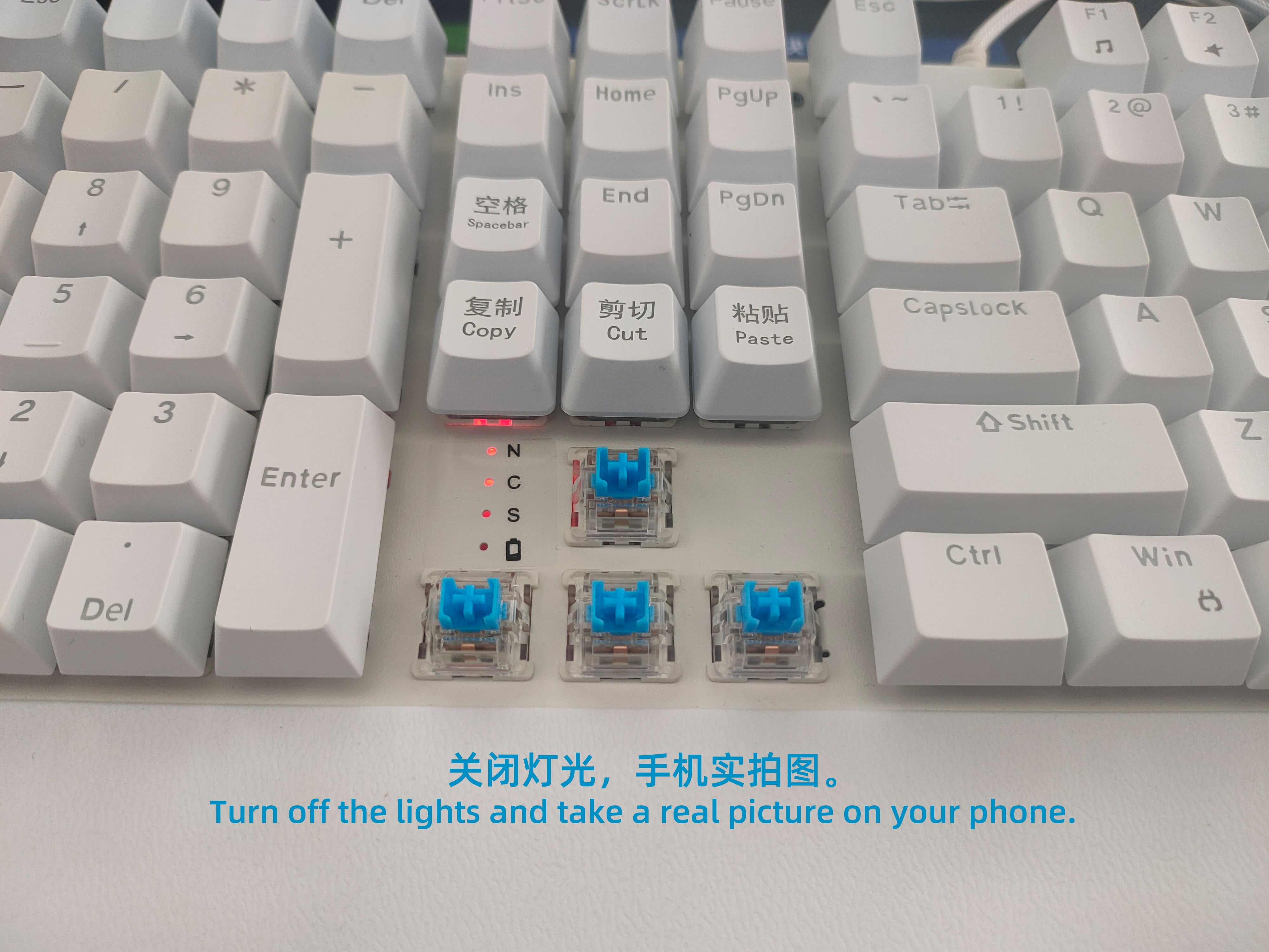 SNOW SPIDER Left hand Keyboard Wired White(Blue/Red Switch Edition) SN-2305