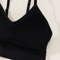 thumbnail image 3 of Delconic Seamless Ribbed Knit Bralette with Adjustable Straps for Women Soft Stretch Pullover Crop Tank Top Underwear Black 32, 3 of 6