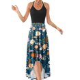thumbnail image 1 of Vestido de verano para mujer, ajustado, de cintura alta, línea A, vestidos sin mangas de retazos, Sexy, cuello en V, dobladillo sin espalda, vestido veraniego oscilante Fridja  hjkh2077, 1 of 5