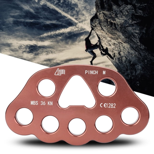 Placa de aparejo para escalada en roca, placa de aparejo con perno para escalada con 8 orificios para exteriores, placa de aparejo para escalada KN de alto rendimiento