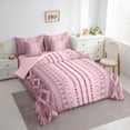 thumbnail image 3 of Feelyou Pink Western Aztec Twin Bedding Sets 7-Piece for Women, Boho Triangle Square Bedding Comforter Set, Hippie Mandala Style Reversible Sheet Sets, Super Cozy Room Decor, 3 of 8