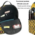thumbnail image 5 of Lsque Retro Vinyl Records Pattern Backpack – School Travel Canvas Daypack with Ergonomic Padded Straps, Multiple Compartments & Leather Handle, 5 of 5