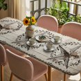 thumbnail image 3 of Western Stars Farmhouse Table Cloths for 8 Foot Rectangle Tables, Vintage Wheat Rings Wooden Stripes Patio Waterproof Elastic Fitted Tablecloths, Washable Rectangular Table Cover for Camping, 3 of 8