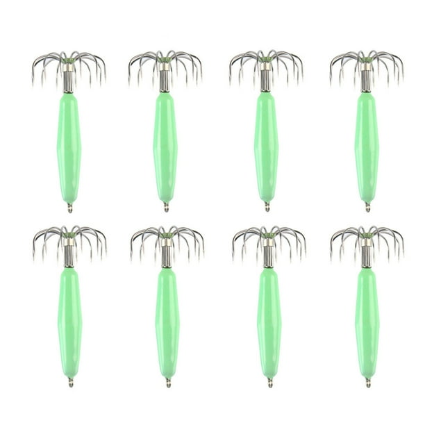 Stainless steel luminous squid hook fishing hook squid hook 12-pin umbrella  type octopus hook specifications: 12g 