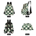 thumbnail image 4 of FORMRS Mini Backpack Purse for Women Quilted Travel Daypack Casual Shoulder Bag, Green and White Plaid Pattern, 4 of 7
