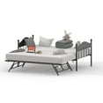 thumbnail image 1 of Heavy Duty Metal Sofa Bed Frame with Headboards, Steel Slats Support, 1 of 9