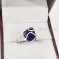 thumbnail image 4 of Natural Amethyst Ring, Rough Amethyst Gemstone Ring, Feb Birthstone, Wire Band, 925 Sterling Silver, Womens Ring, Christmas, Thanksgiving, Handmade, Statement Jewelry, Rough Gemstone Jewelry, 4 of 6