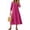 *Hot Pink, variant on ClodeEU Women's V Neck 3/4 Sleeve Dresses ,Elegant A-Line Work Business Formal Midi Dress with Pockets Sky Blue,Womens Plus XL
