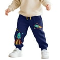 thumbnail image 3 of MEZZALL Child Boys Casual Pants With Rocket Embroidery Autumn Winter Thermal Joggers Toddler Kids Comfortable Plush Athletic Sweatpants Lovely Slacks, 3 of 9