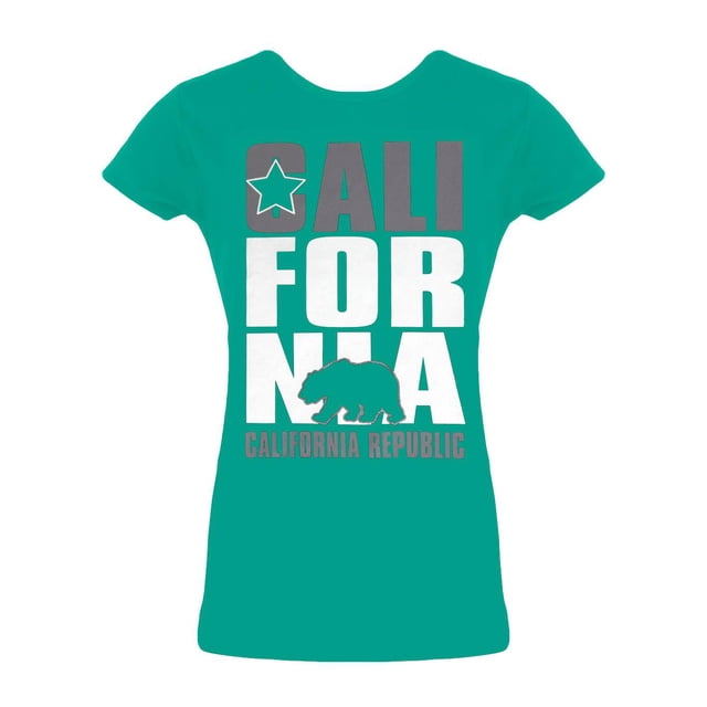 Womens Short-Sleeve California Republic T-Shirt - Kelly Green - Small