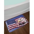 thumbnail image 2 of American Flag Bath Mat, Bless America Flag in the Wind with Eagle Icon Double Exposure Citizen Image, Non-Slip Plush Mat Bathroom Kitchen Laundry Room Decor, 29.5 X 17.5 Inches, Multicolor, Ambesonne, 2 of 2
