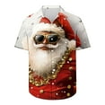 thumbnail image 5 of Men's Christmas Hawaiian Shirt with Santa and Beer Print Button Down Short Sleeve Aloha Top for Holiday Parties Festive Casual Wear, 5 of 5