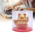 thumbnail image 5 of NFTIGB Feng Shui Lucky Cat Solar Powered Waving Maneki Neko Fortune Decoration Statue for Home Office Shop Car Interior Dashboard Champagne (2.36 in / 6 cm), 5 of 5