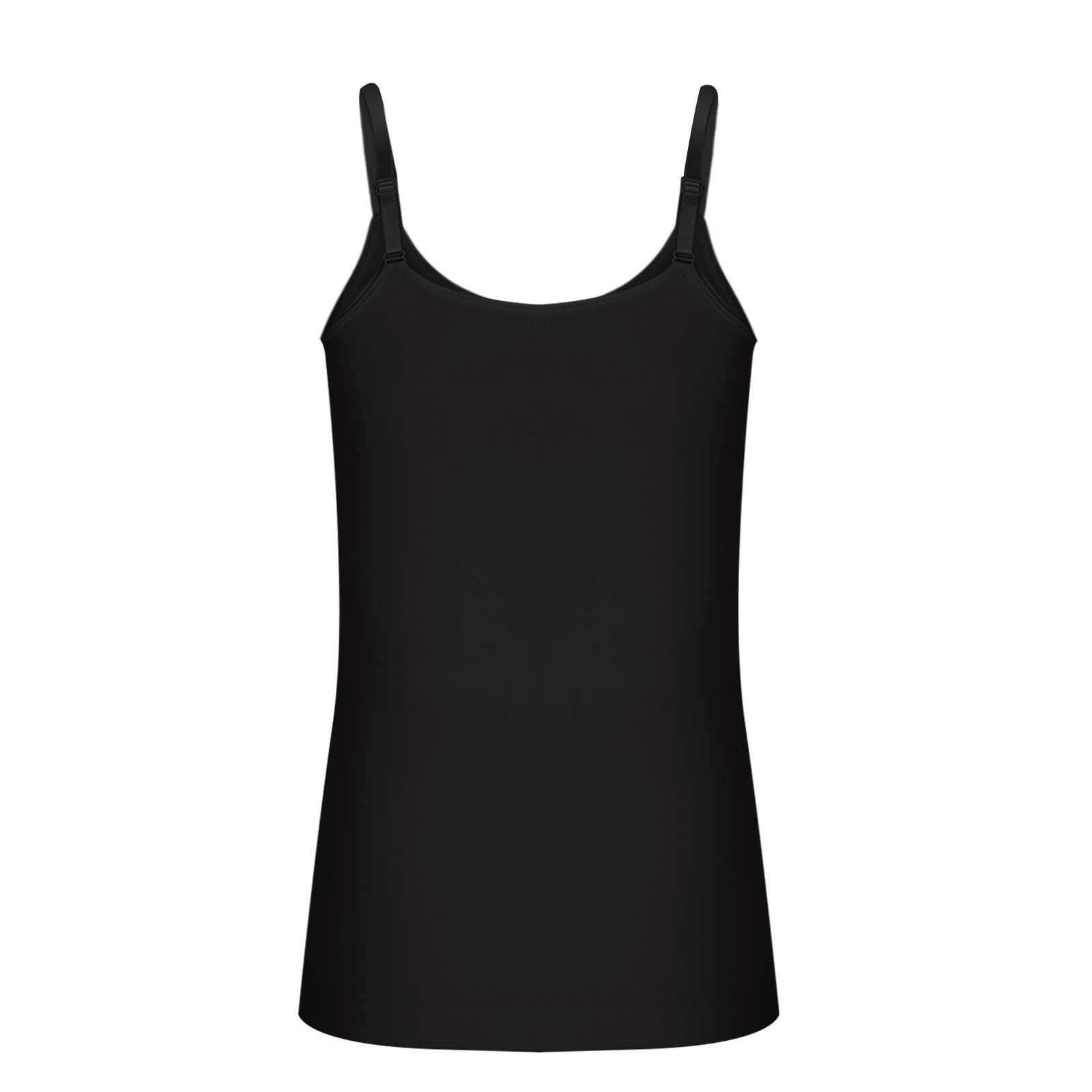 Comfneat Women's Basic Tanks Comfy Top (Black 4-Pack, S) at