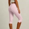 thumbnail image 6 of UKHCCC Women's High Waisted Slim Fit Flared Capri Pants Cuffed Flare Casual Cotton Stretchy Summer Office Travel Cropped S-L, 6 of 6