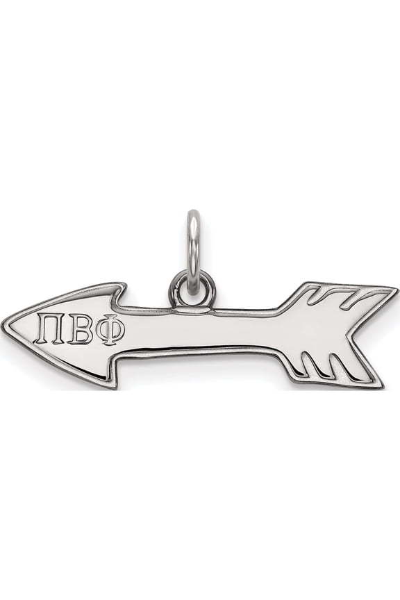Sterling Silver Rh-Plated Logoart Pi Beta Phi Xs Pendant (12 X 25) Made In United States ss034pbp