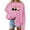 Pink, variant on Womens White Christmas Sweatshirt - Oversized Crew Neck, Wine Glass Graphic Long Sleeve, Easy-Care 100% Polyester for Holiday Gatherings & Casual Wear,Size S