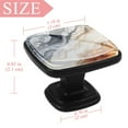 thumbnail image 4 of 4 Pcs Square Cabinet Handle Drawer Pulls Marble Texture Knobs with Screws Furniture Office Cabinet Knob Decoration, 4 of 7