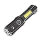 thumbnail image 2 of Linterna LED portátil ABS | Haz potente con zoom y enfoque | 3 modos de brillo, luz estroboscópica baja, luz lateral COB | Resistente al agua IPX6 | Batería externa recargable por USB | Uso en, 2 of 9