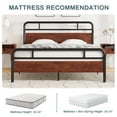 thumbnail image 6 of Einfach Queen Size Heavy Metal Bed Frame Headboard and Footboard, Dark Brown, 6 of 7