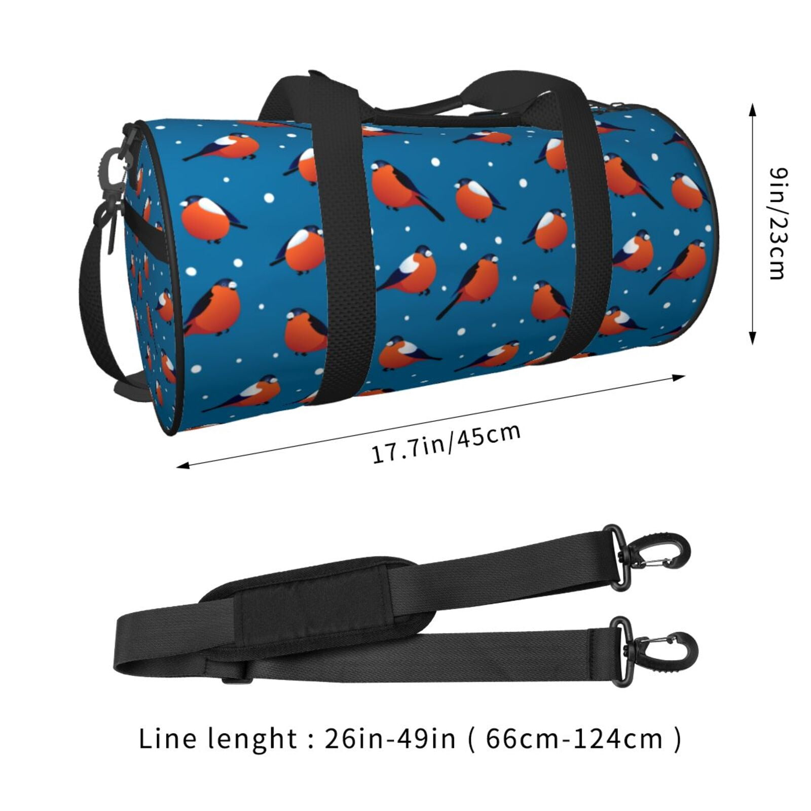 Vsdgher Bullfinches 45L Foldable Duffel Bag, Sports Gym Bag,Overnight Bag, Portable Weekender Bag for Airplanes