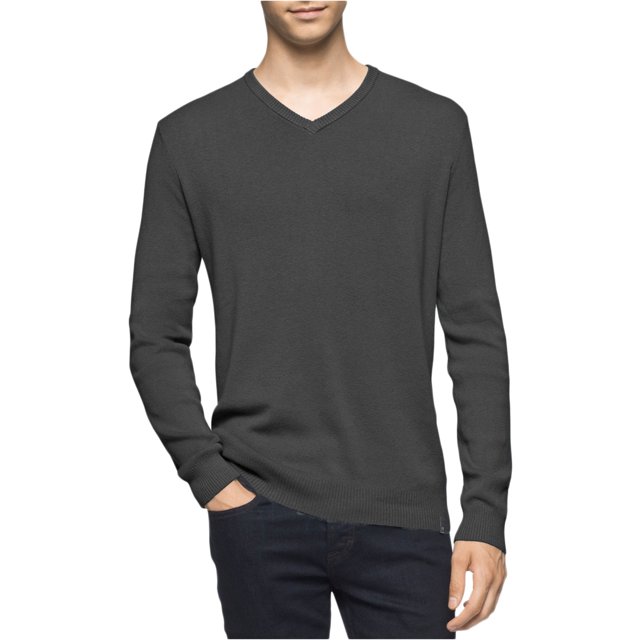 Calvin Klein suéter de punto para hombre, gris, grande Calvin Klein Pull-over