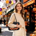 thumbnail image 4 of Fmbmuo Halloween Tote Bags for Women, Pumpkin Print Ladies Handbags, Novelty Spooky Cute Shoulder Handbag Gift, 4 of 6