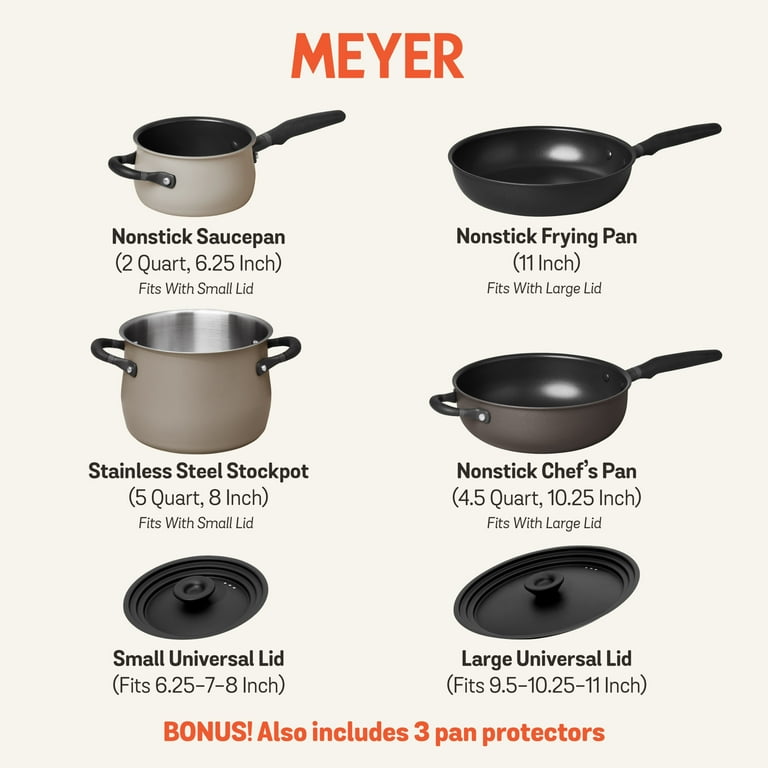 Meyer Accent Series Stainless Steel Universal Cookware Lid, Large