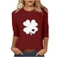 thumbnail image 2 of RKSTN Valentine's Gifts Women's 3/4 Sleeve T Shirts Top Oversized Crewneck Valentines Graphic Print Short Sleeve Shirt Womens Casual Solid Round Neck Loose Three Quarter Sleeve Shirt Spring Clothes, 2 of 7
