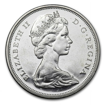 1965-1966 Canada Silver 50 Cents Elizabeth II Avg Circ