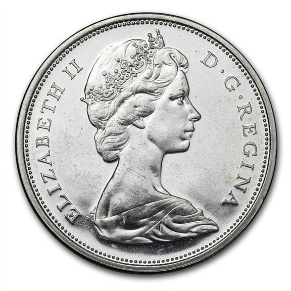 1965-1966 Canada Silver 50 Cents Elizabeth II Avg Circ