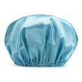thumbnail image 5 of 2PCS Shower Cap Bathing Cap Waterproof Shower Cap Elastic Waterproof Shower Caps for Ladies Spa Salon Purple+Dark Blue, 5 of 5