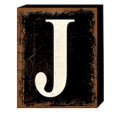 thumbnail image 1 of Signe Noir de Bloc de Bois 'J', 1 of 1