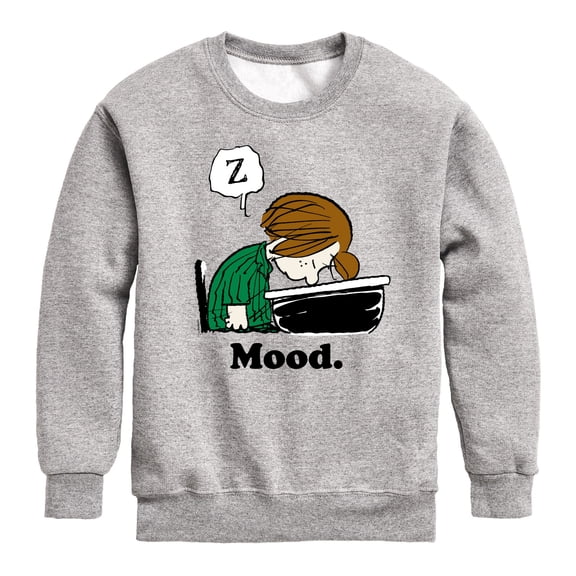 Peanuts - Peppermint Patty Mood Graphic Long Sleeve Fleece Sweatshirt