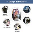 thumbnail image 5 of Large Clear PVC Backpack Heavy Duty See Through Backpack for Adults Work Travel, Purple Floral Butterfly Printed 12L, 5 of 8