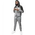 thumbnail image 4 of Cultura Men's Sweatsuit w/ Zipper Pockets, Zip Up Hoodie Track Suit for Running Jogging Sports Casual, Heather Grey/Black, Medium, 4 of 5