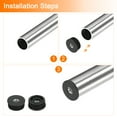thumbnail image 4 of 6Pcs Inserts for Round Tubes with M8 Thread, for 32mm/1.26" OD Round Tube, Round Black Plastic Plug Caster Insert Chair, 4 of 7