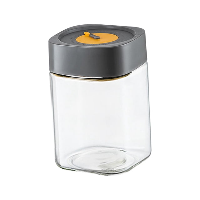 Frasco hermético para alimentos, frasco de vidrio con tapa, recipiente apilable para almacenar té. gris 1000ml