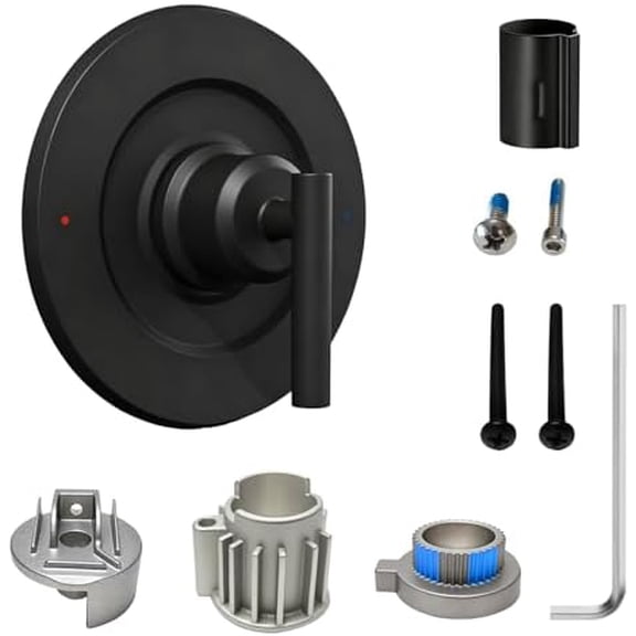 Shower Trim Kit for Moen T2901 Handle, Compatible with Moen Gibson Shower/Tub 2510/2520/2570/2590 Pressure balanced Valves Series, Repair Wobbly Handle or Bathroom Renovation,Matte Black