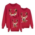 thumbnail image 5 of WELOIJEVBE Christmas Family Pajamas Matching Sets Christmas Printed Long Sleeved Pullover Sweatshirt Holiday Family Three Piece Set Hoodie Parent Child Outfit, 5 of 5