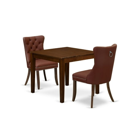 East West Furniture 3 Piece Dining Room Furniture Set Contains a Square Kitchen Table East West Furniture 3 Piece Dining Room Furniture Set Contains a Square Kitchen Table
