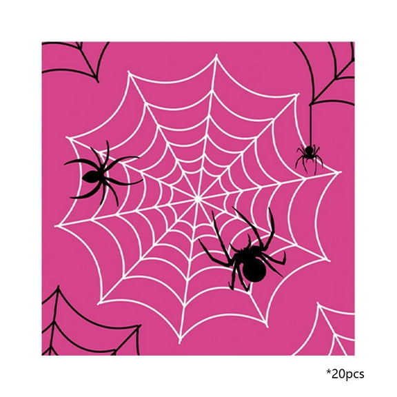 CuiLiyq 20 PCS Halloween Spider Web Napkins, Themed Party Cocktail Disposable Paper Napkins, Spider Webs and Spider Pattern Napkin, Decorative Dinner Hand Napkins for Festival Birthday Decoration