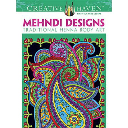 Creative Haven Mehndi Designs Coloring Book : Traditional Henna Body (Best Easy Mehndi Designs Hands)