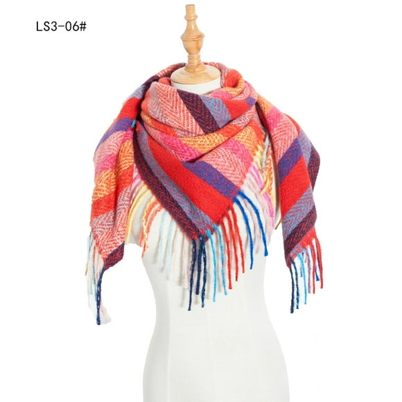 Dvkptbk Scarfs for Women Fashion Winter Women Colorful Scarf Casual Tassel Scarf Shawl Clothes on Clearance
