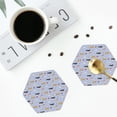 thumbnail image 4 of Honeii Dogs Are Running print Leather Coaster Set of 4, ideal for safeguarding your furniture from drinks spills and effortless cleanup-Hexagon, 4 of 6