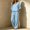 Light Blue women's 2 piece sets summer a1, variant on BRELIL Women's 2 Piece Sets Summer Wide Leg Pants V Neck Short Sleeve Tops Casual Lounge Matching Sets Solid Boho Vacation Travel Outfits Loose Tracksuit, Green 2XL