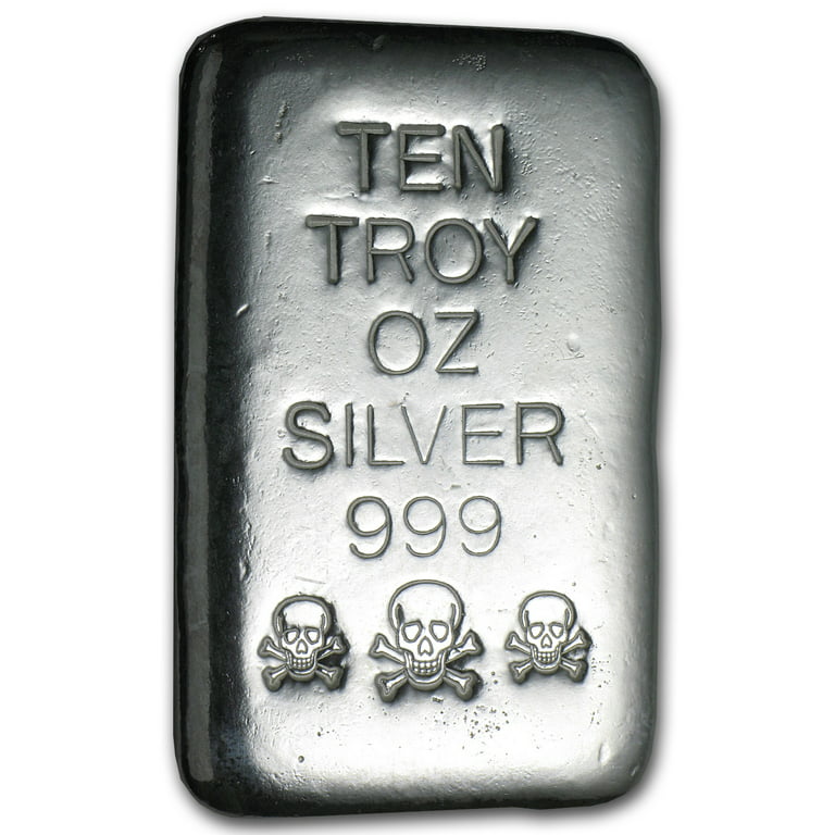 10 Grams Hand Poured Treasures Silver Bar 999 Pure Silver