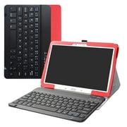 Labanema 10.5" Samsung Tab S 10.5 T800 Bluetooth Keyboard Case, PU Leather Folio Stand Protective Case, Cover for 10.5" Samsung Tab S 10.5 T800 (Red)
